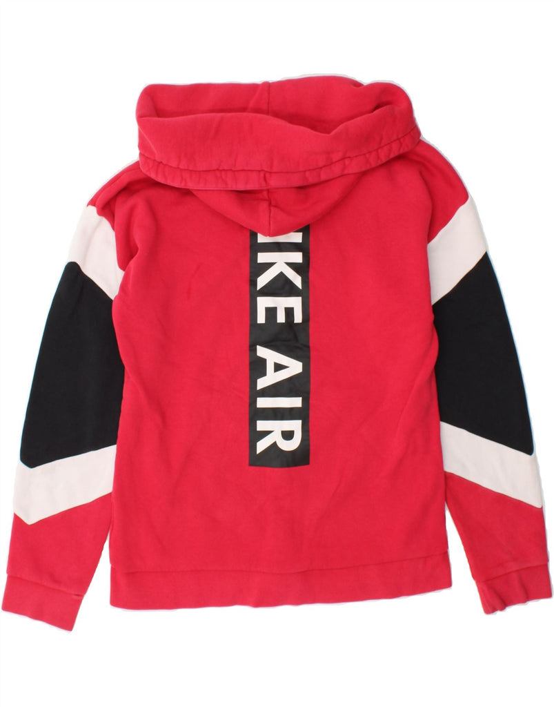 NIKE Mens Graphic Zip Hoodie Sweater Small Red Colourblock Vintage Nike and Second-Hand Nike from Messina Hembry 