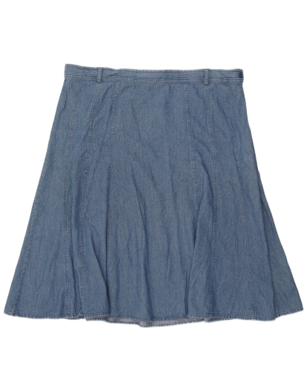 Marks & Spencer Womens Denim Skirt UK 22 3XL W42 Blue Cotton