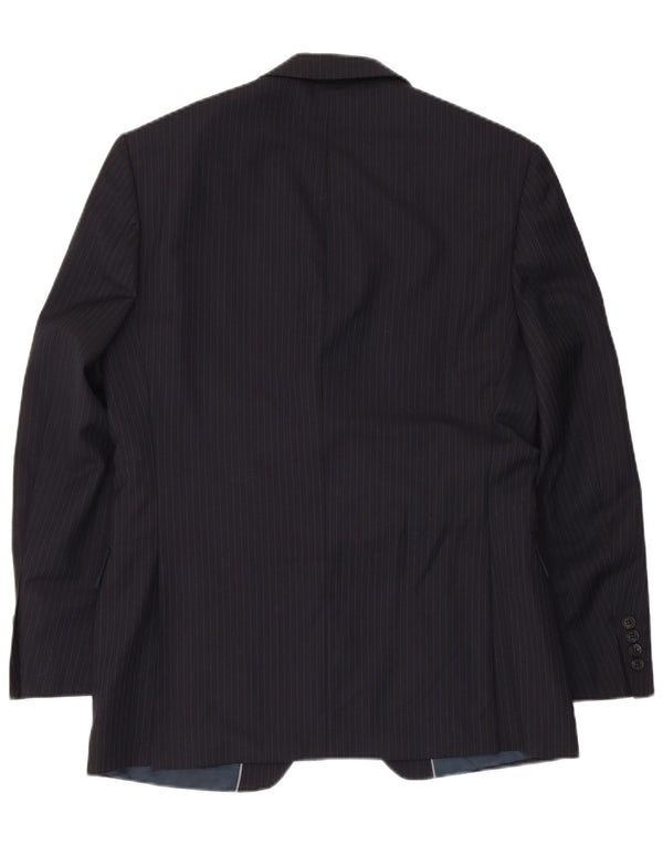 Marks & Spencer Mens 2 Button Blazer Jacket UK 38 Medium Navy Blue Wool