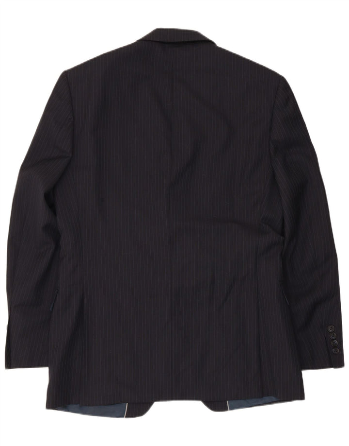 Marks & Spencer Mens 2 Button Blazer Jacket UK 38 Medium Navy Blue Wool