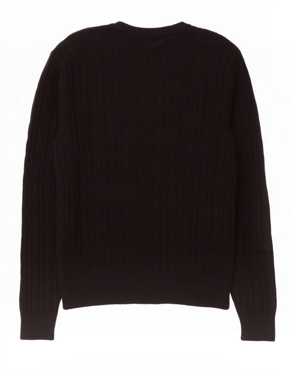 Jack Wills Mens Boat Neck Jumper Sweater Medium Black Nylon