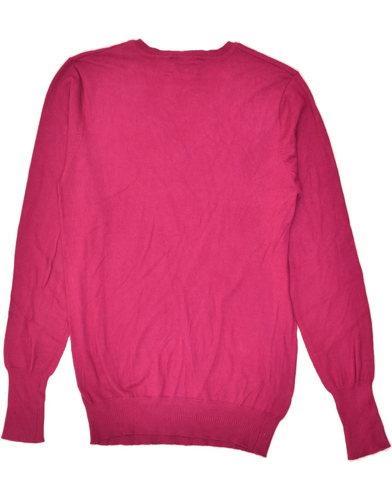 SERGIO TACCHINI Womens V-Neck Jumper Sweater IT 48 XL Pink Viscose | Vintage Sergio Tacchini | Thrift | Second-Hand Sergio Tacchini | Used Clothing | Messina Hembry 