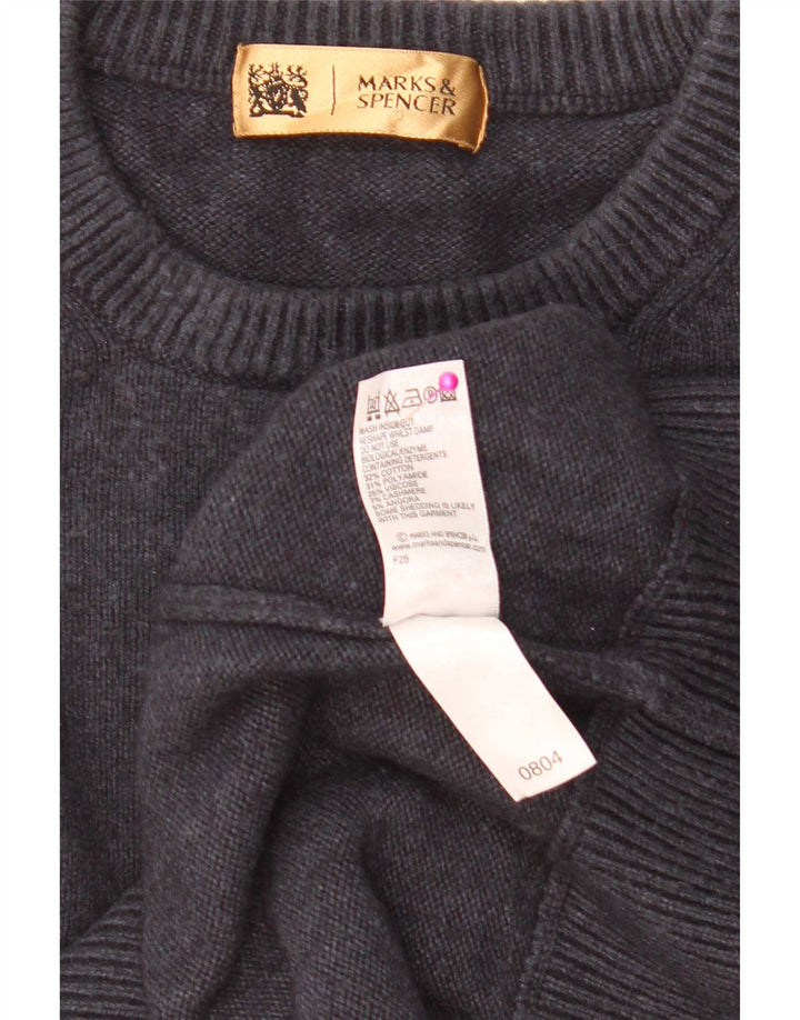 Marks & Spencer Mens Crew Neck Jumper Sweater XL Navy Blue Cotton