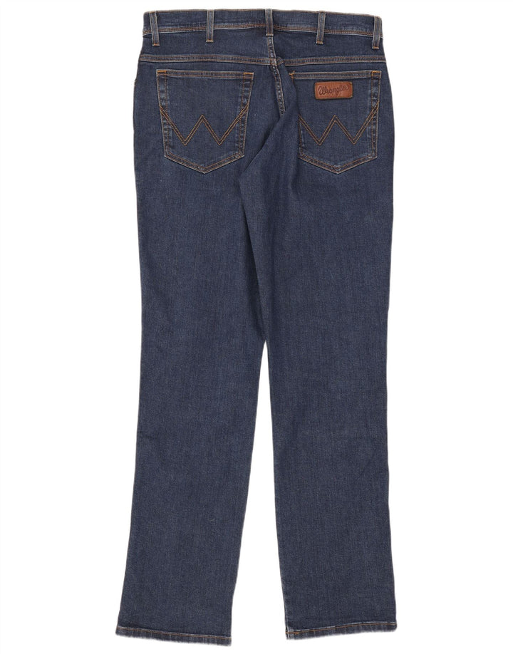 Wrangler Mens Texas Stretch Straight Jeans W35 L34 Blue Cotton