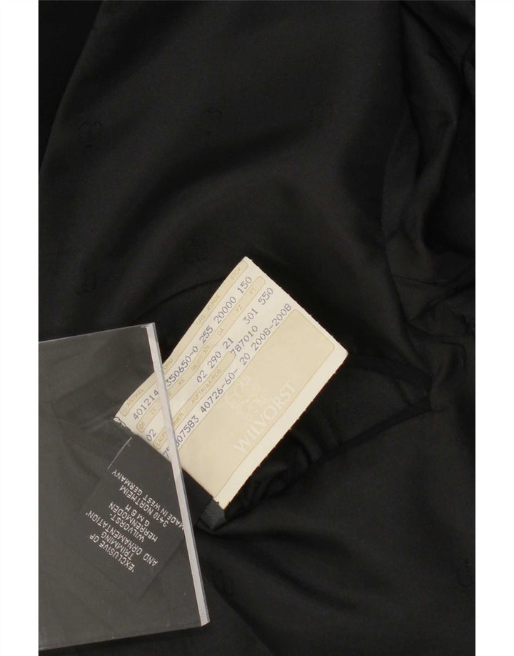Wilvorst Mens 1 Button Blazer Jacket UK 38 Medium Black Wool