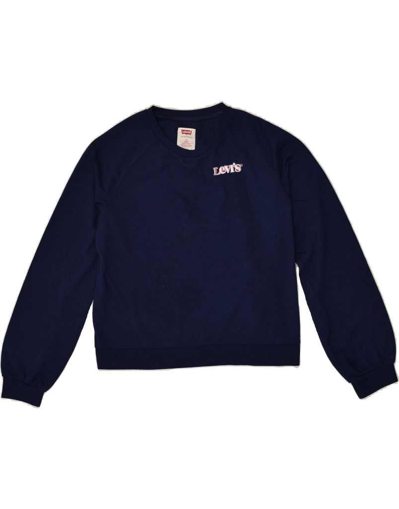 LEVI'S Girls Sweatshirt Jumper 13-14 Years Navy Blue | Vintage Levi's | Thrift | Second-Hand Levi's | Used Clothing | Messina Hembry 