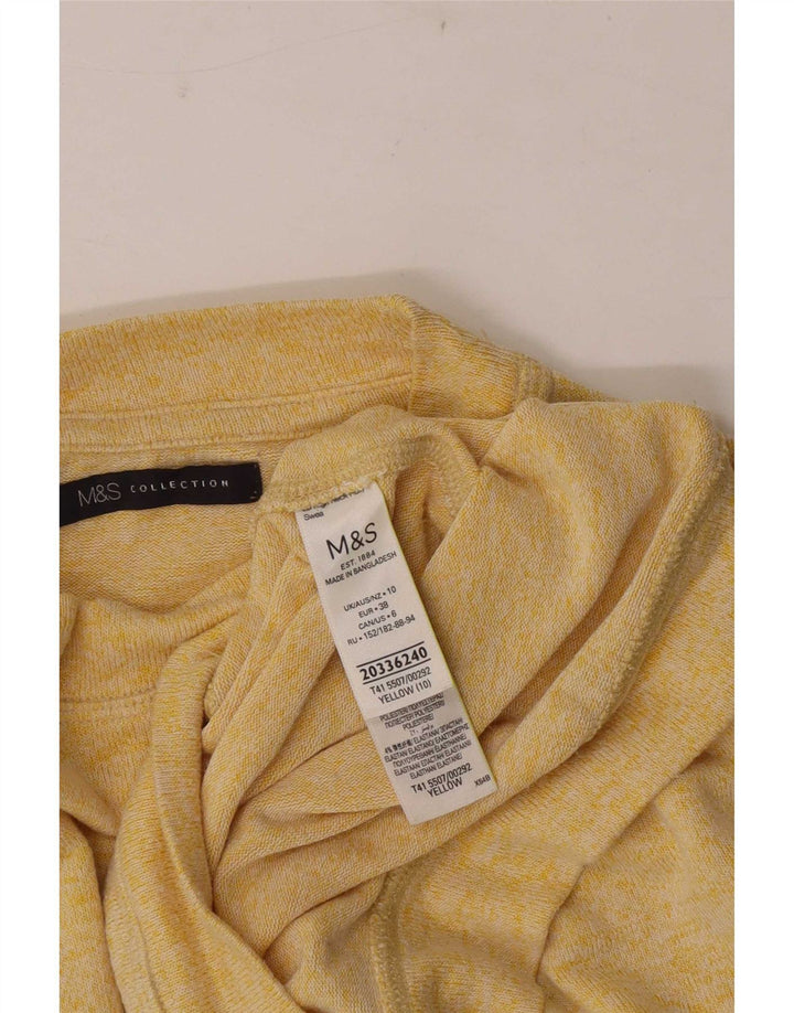 Marks & Spencer Womens Oversized Blouse Top UK 10 Small Yellow Flecked