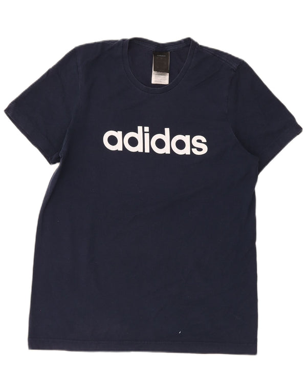Adidas Mens Graphic T-Shirt Top Small Navy Blue Cotton