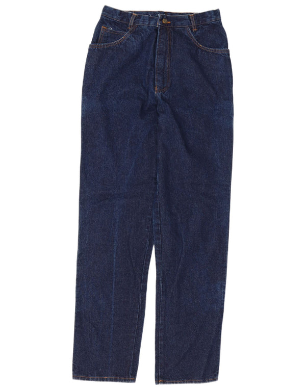 Vintage Womens High Waist Tapered Jeans W30 L34 Navy Blue