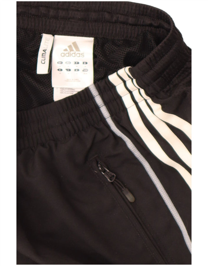 Adidas Mens Climalite Tracksuit Trousers Medium Black Striped Polyester