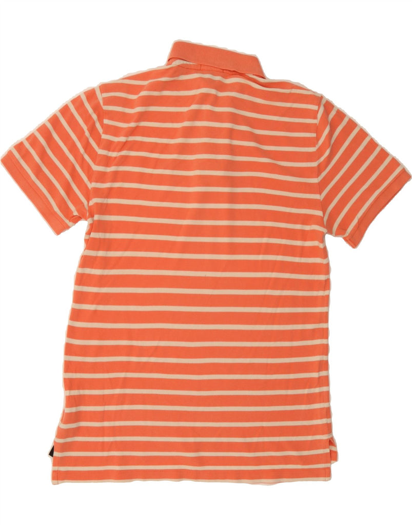 RALPH LAUREN Mens Polo Shirt Large Orange Striped Cotton Vintage Ralph Lauren and Second-Hand Ralph Lauren from Messina Hembry 