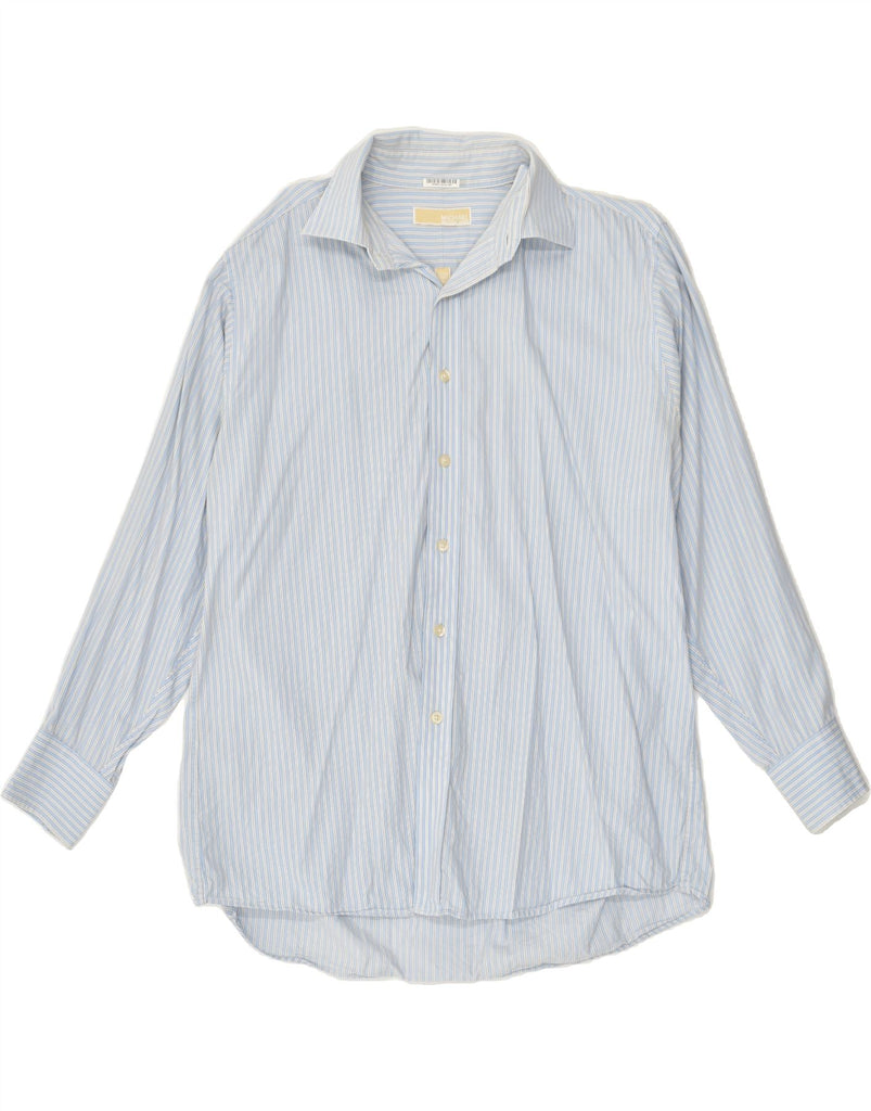 MICHAEL KORS Mens Shirt Size 16 1/2 Large Blue Pinstripe | Vintage Michael Kors | Thrift | Second-Hand Michael Kors | Used Clothing | Messina Hembry 