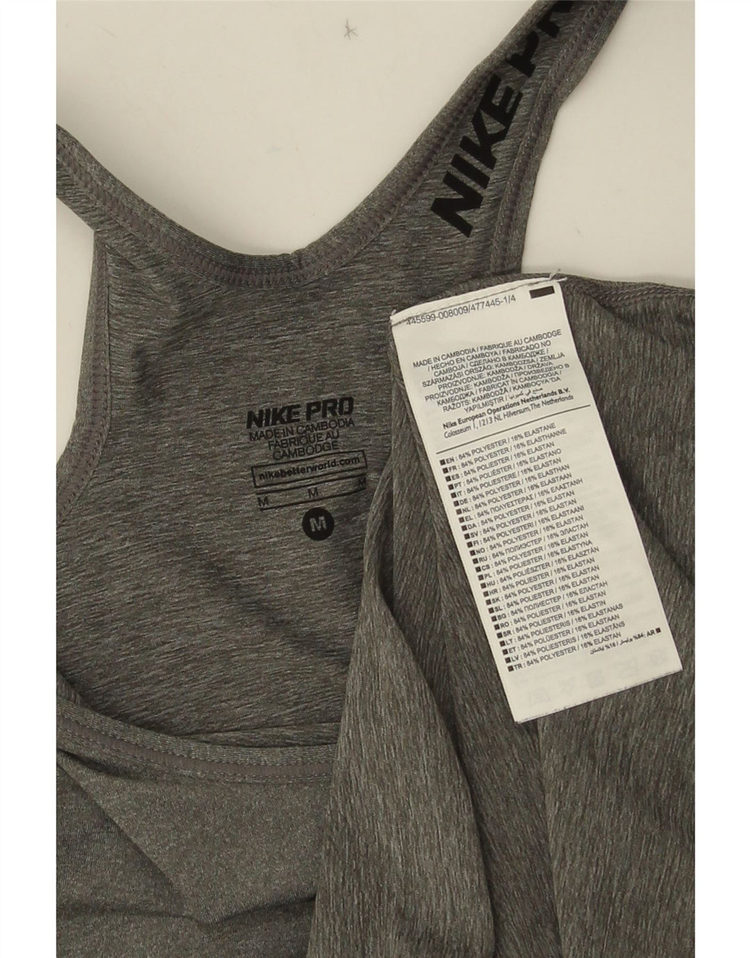 Nike Womens Graphic Vest Top UK 12 Medium Grey Polyester