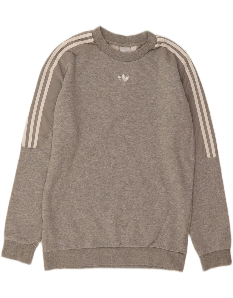 ADIDAS Mens Sweatshirt Jumper Small Grey Cotton Vintage Adidas and Second-Hand Adidas from Messina Hembry 