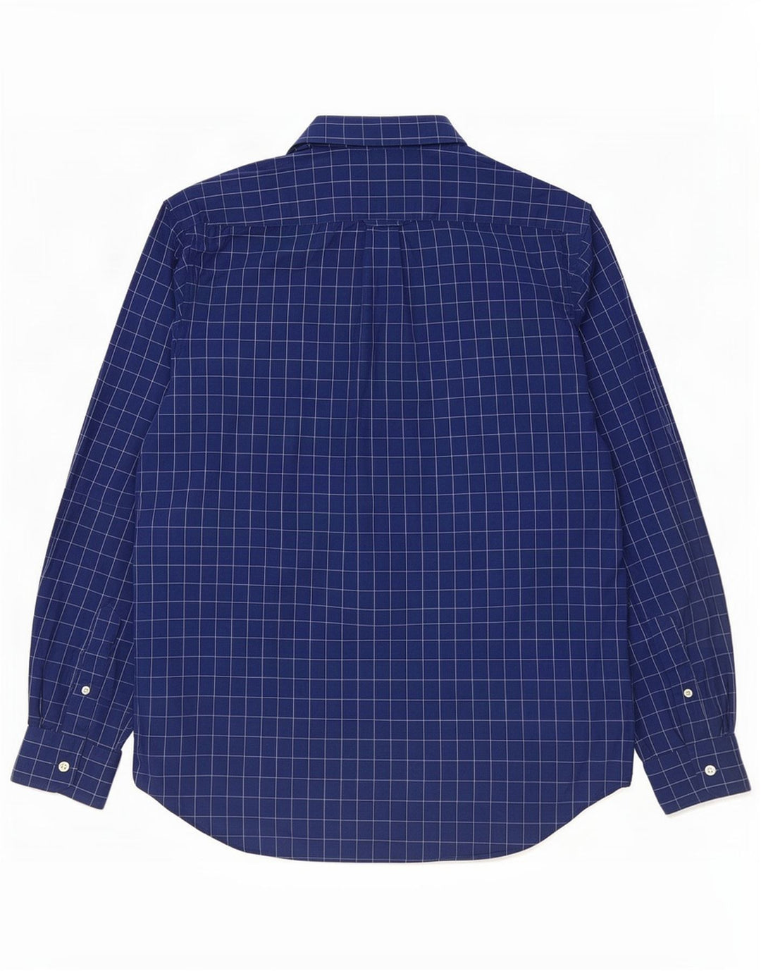 Nautica Mens Shirt Large Navy Blue Check Cotton