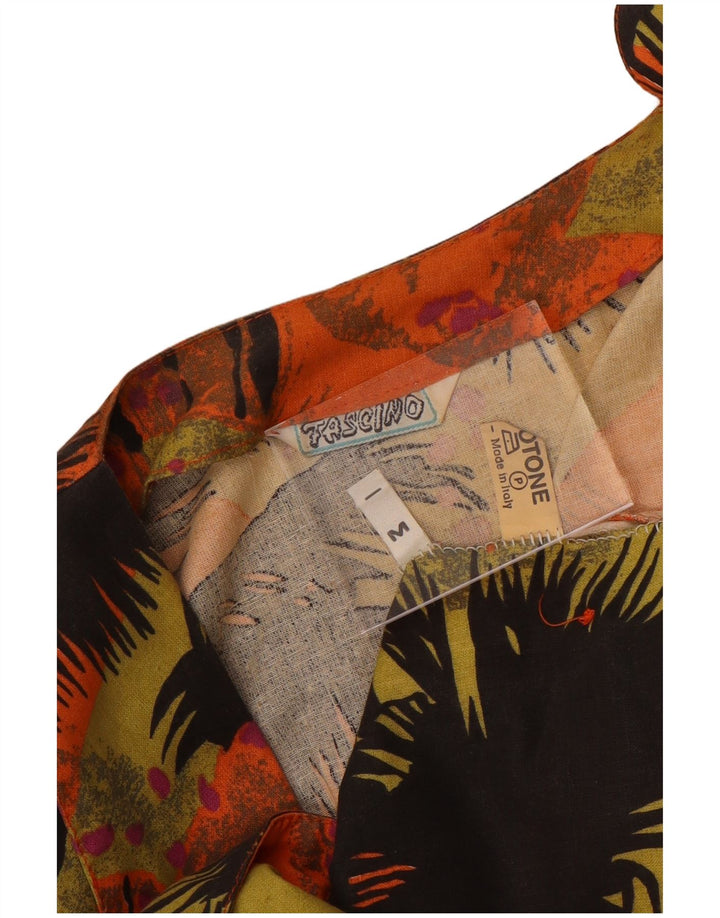 VINTAGE Womens Abstract Pattern Shirt Blouse UK 14 Medium Multicoloured