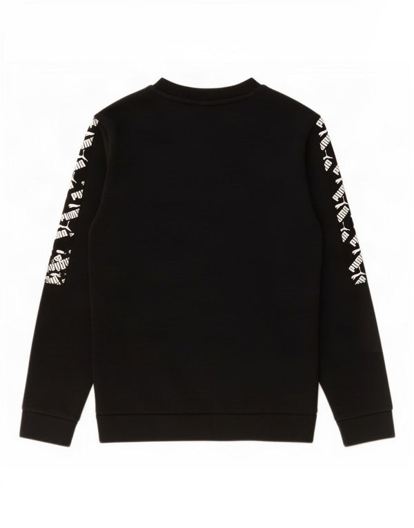Puma Boys Graphic Sweatshirt Jumper 11-12 Years Black Cotton