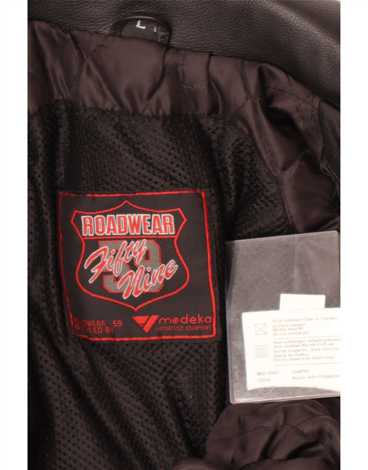 Modeka Womens Motorcycle Biker Jacket UK 16 Large Black Leather