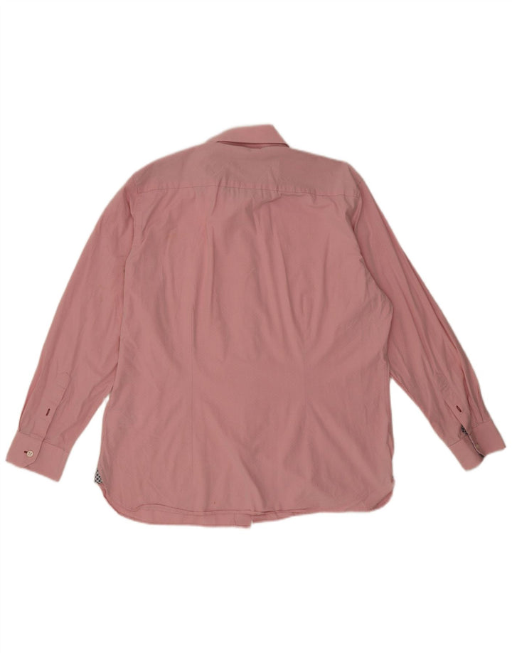Ted Baker Mens Shirt Size 16 1/2 Large Pink Geometric Cotton