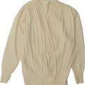 VINTAGE Womens Cardigan Sweater UK 14 Medium Off White Vintage Vintage and Second-Hand Vintage from Messina Hembry 