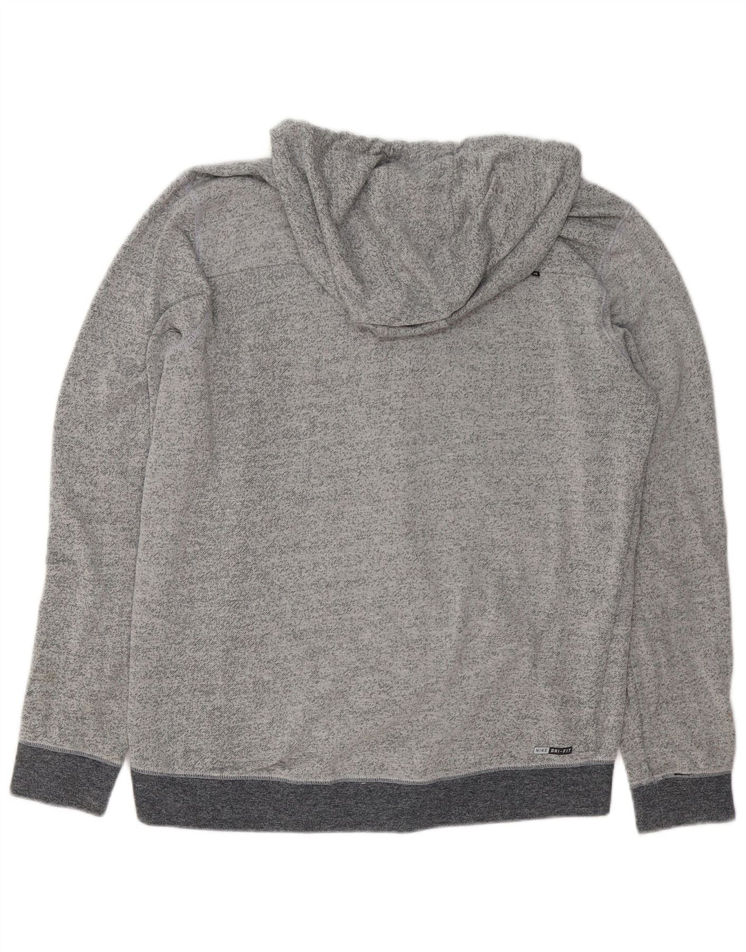 HURLEY Mens Zip Hoodie Sweater Large Grey Cotton