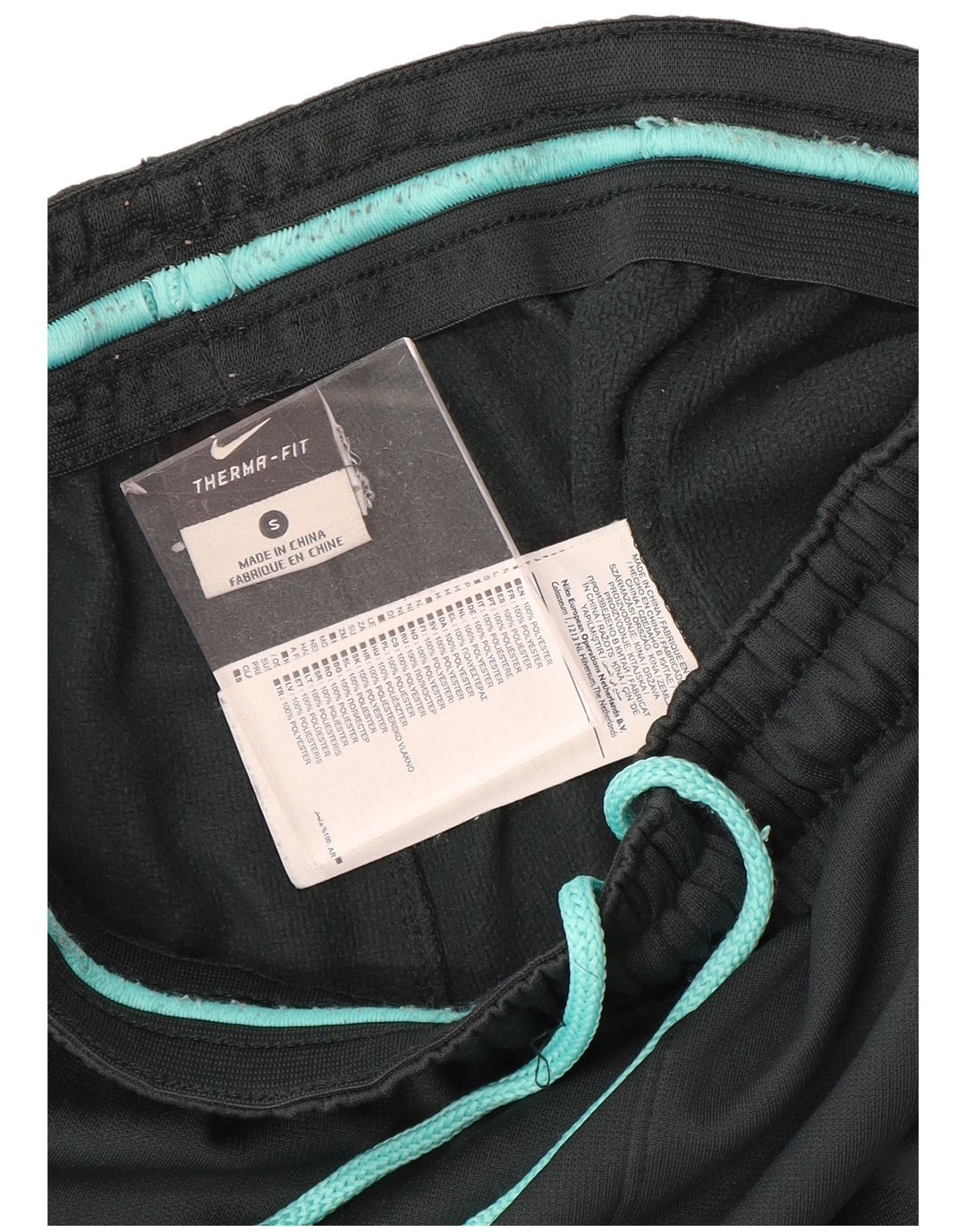 Nike Mens Therma-Fit Graphic Tracksuit Trousers Small Black Colourblock