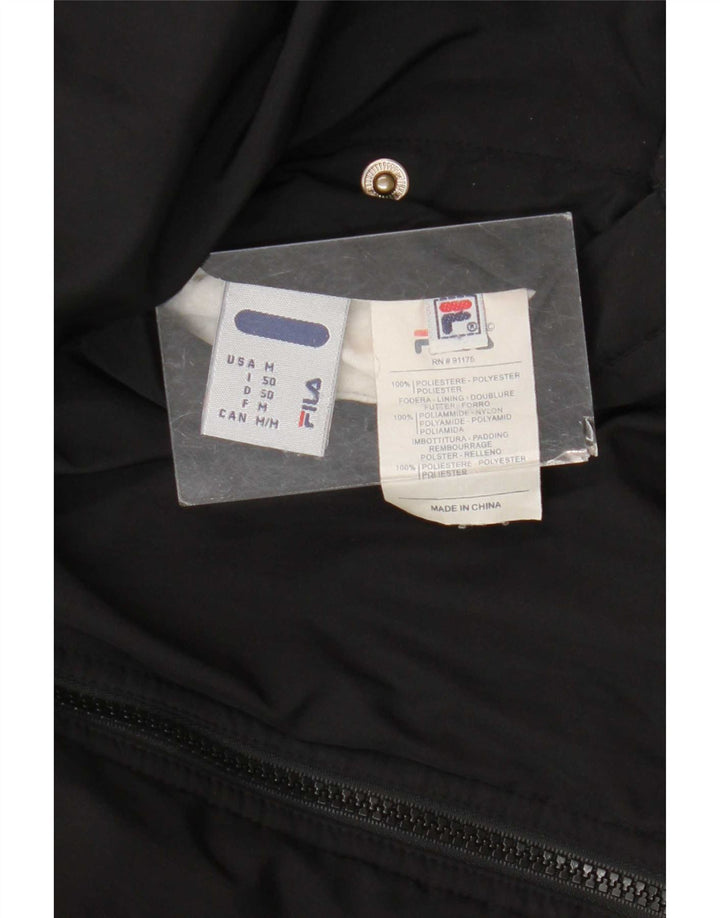 Fila Mens Reversible Padded Jacket IT 50 Large Black Colourblock Polyester