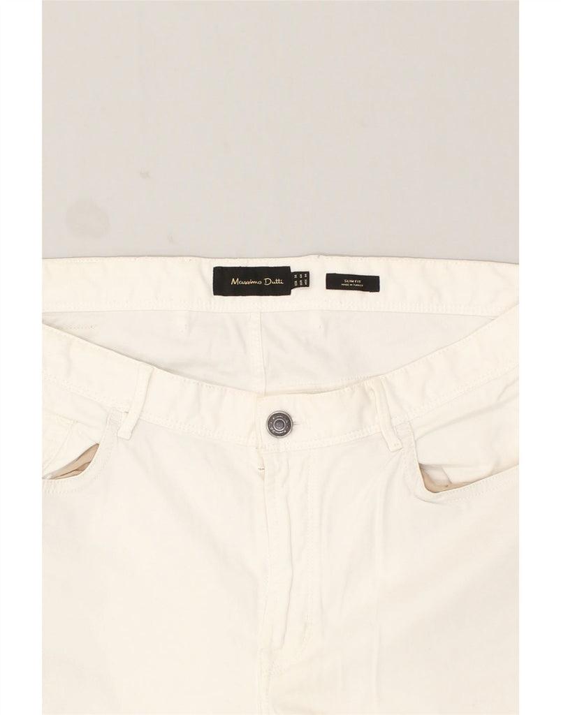 MASSIMO DUTTI Womens Slim Jeans W34 L28 White Cotton | Vintage Massimo Dutti | Thrift | Second-Hand Massimo Dutti | Used Clothing | Messina Hembry 