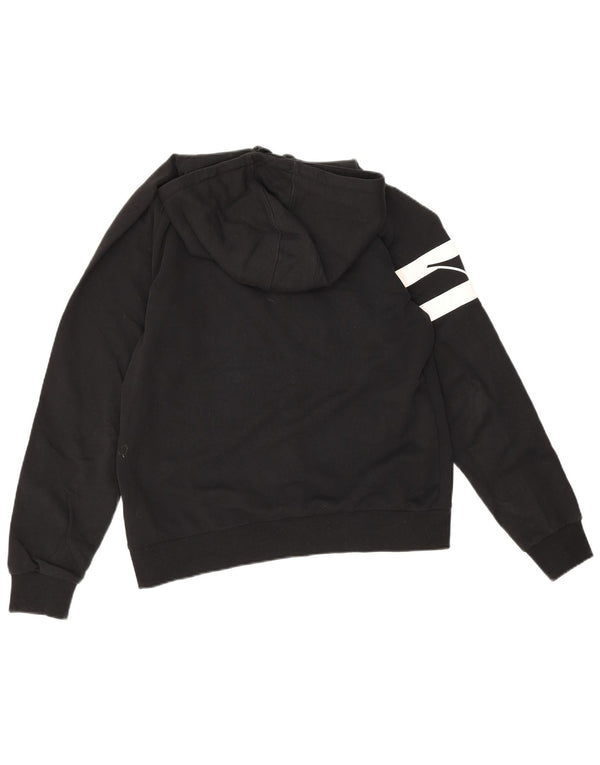 Diadora Mens Graphic Hoodie Jumper Medium Black Colourblock Cotton