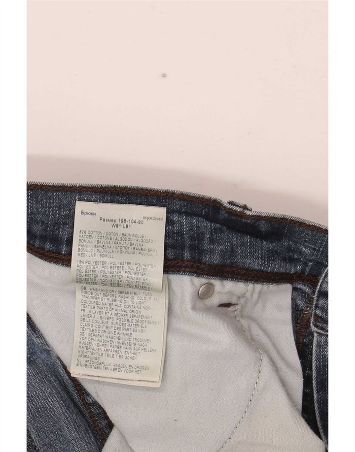 Wrangler Mens Texas Straight Jeans W36 L36 Blue Cotton