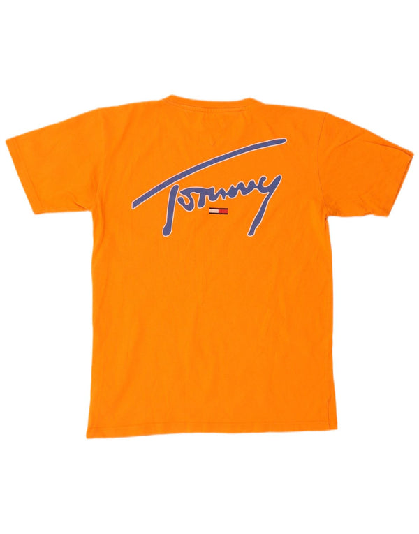 Tommy Hilfiger Mens Graphic T-Shirt Top Small Orange Cotton