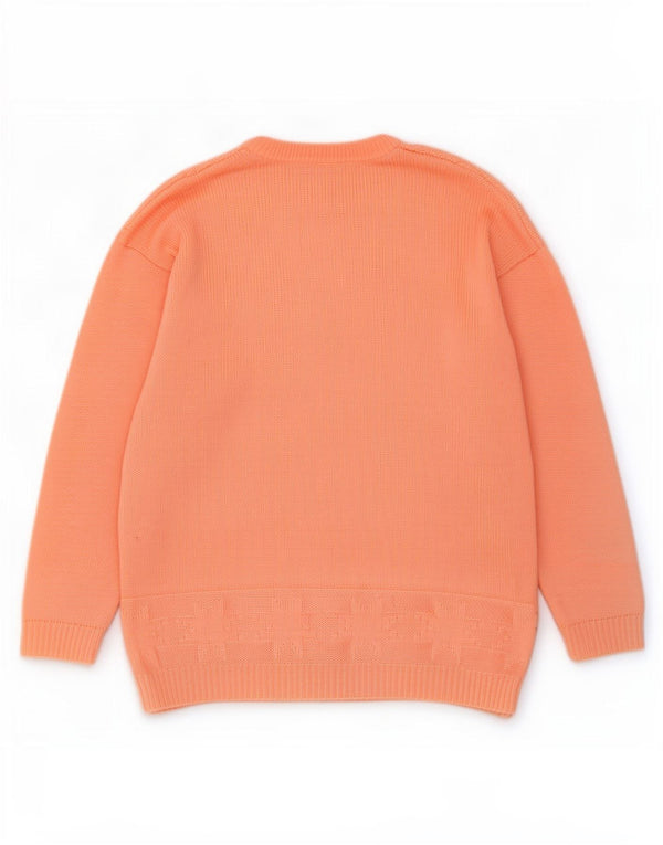 Vintage Womens Crew Neck Jumper Sweater UK 14 Large Orange
