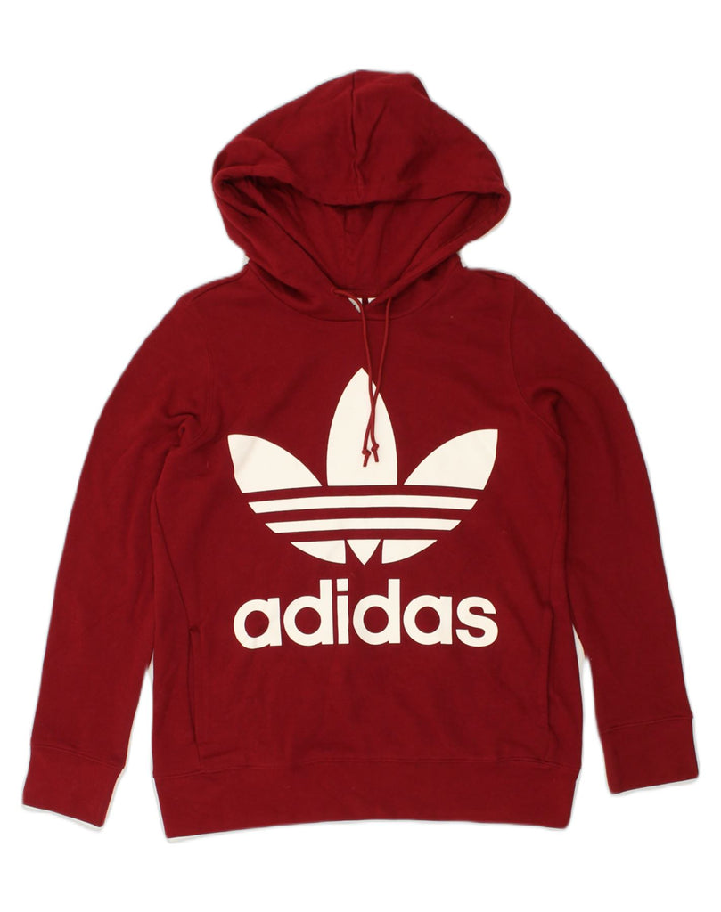 ADIDAS Womens Graphic Hoodie Jumper UK 10 Small Red Cotton | Vintage Adidas | Thrift | Second-Hand Adidas | Used Clothing | Messina Hembry 