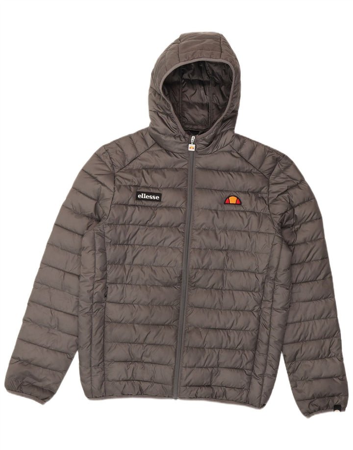 Ellesse Mens Hooded Padded Jacket UK 40 Large Grey Polyester