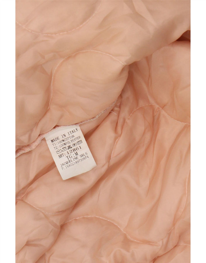 Vintage Womens Bomber Oversized Padded Jacket UK 14 Medium Pink Paisley