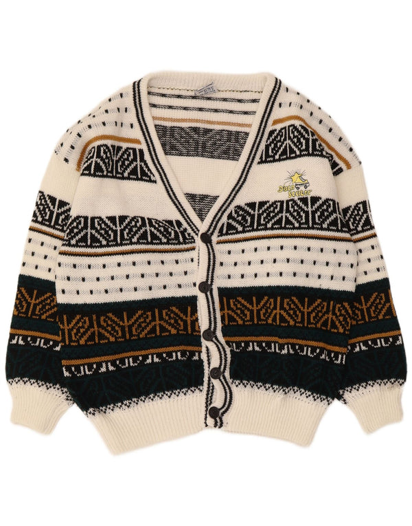 Vintage Mens Cardigan Sweater Large Multicoloured Fair Isle