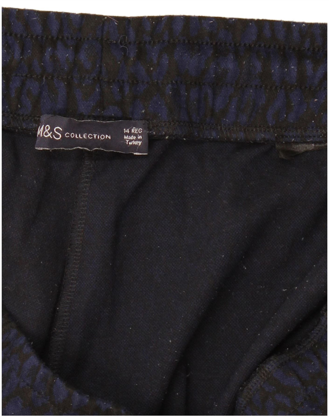 Marks & Spencer Womens Tracksuit Trousers Joggers XL Navy Blue Animal Print
