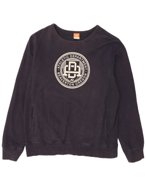 NIKE Mens Graphic Sweatshirt Jumper Large Navy Blue