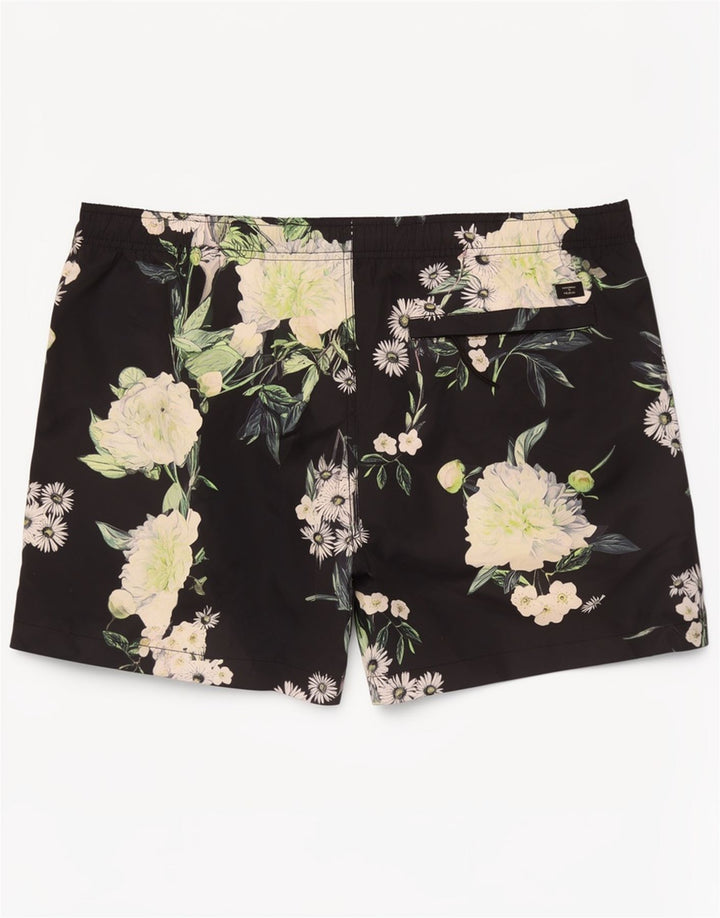Superdry Mens Graphic Swimming Shorts Large Navy Blue Floral Polyester