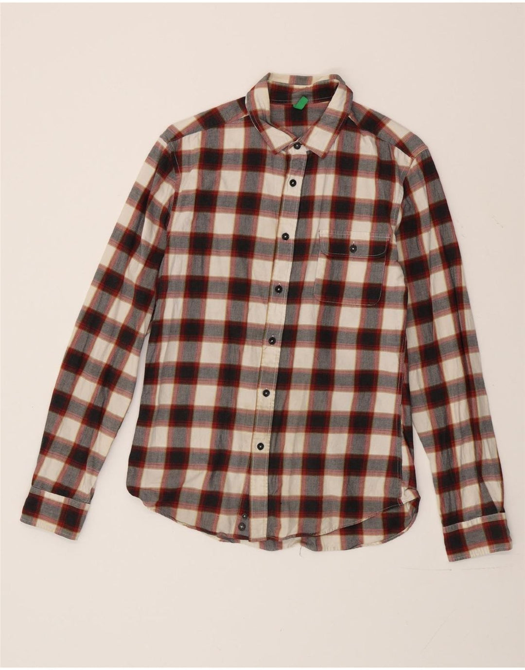 Benetton Mens Flannel Shirt Small Multicoloured Check