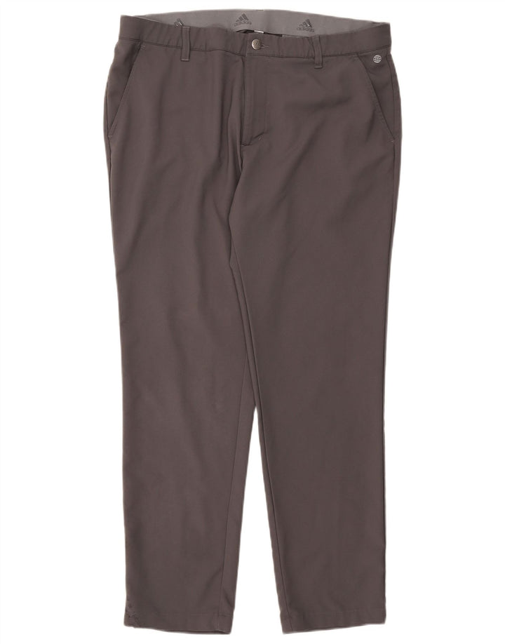 ADIDAS Mens Aeroready Slim Chino Trousers W36 L30 Grey Polyester