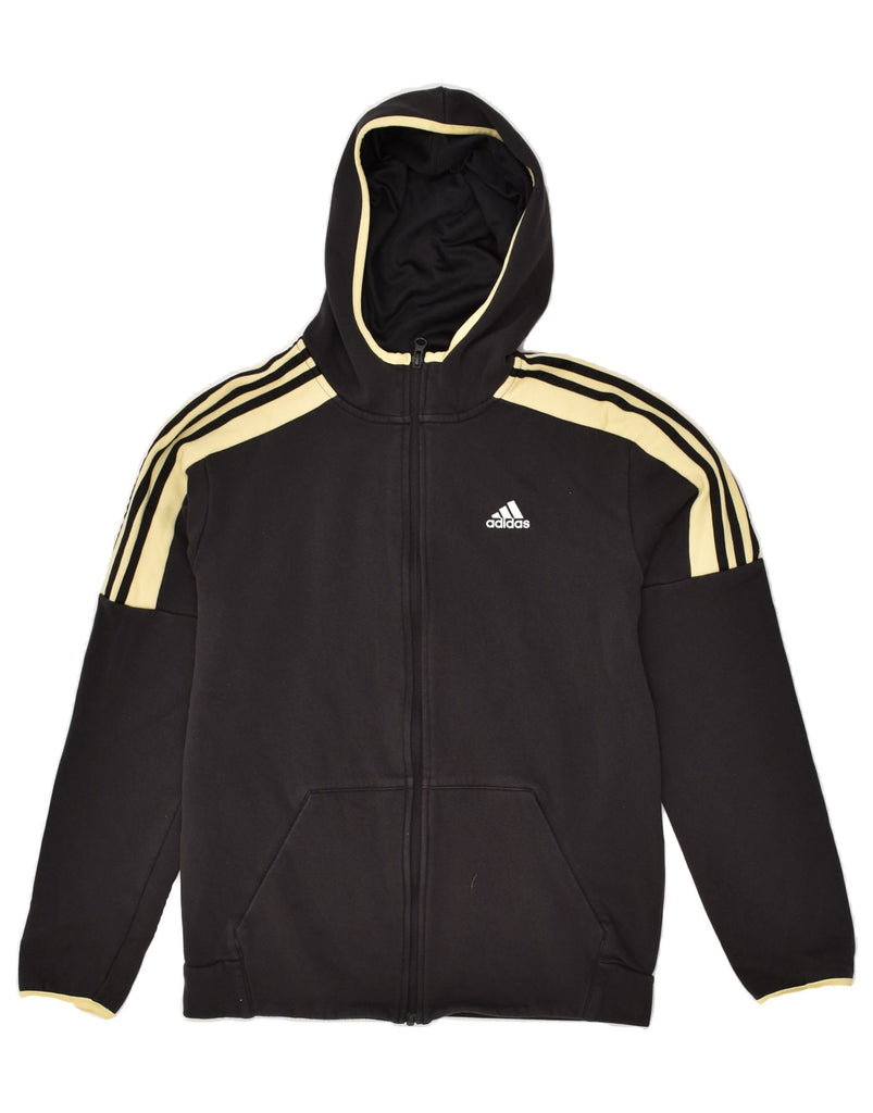 ADIDAS Mens Zip Hoodie Sweater Small Black Cotton | Vintage Adidas | Thrift | Second-Hand Adidas | Used Clothing | Messina Hembry 