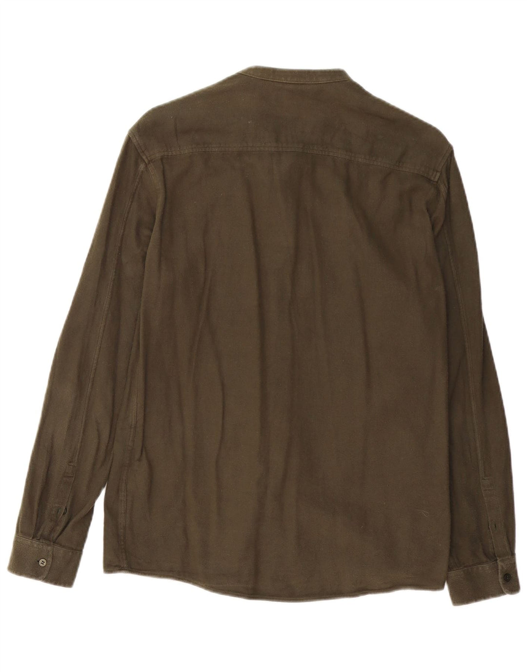 Cos Mens Shirt Small Khaki Cotton