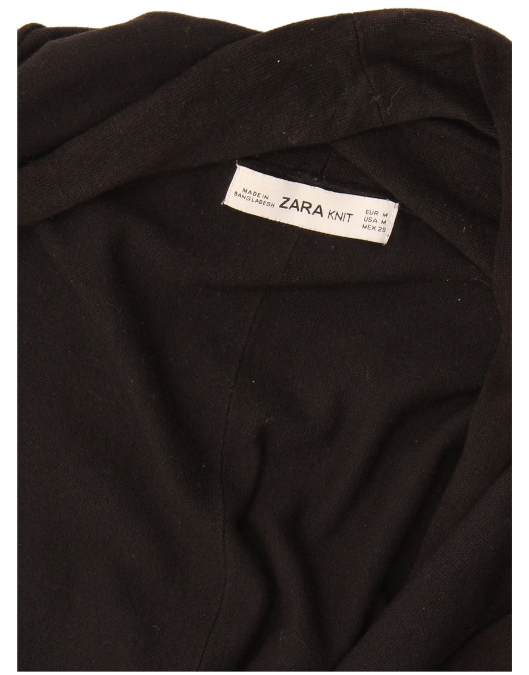 Zara Womens Open Cardigan Sweater UK 12 Medium Black