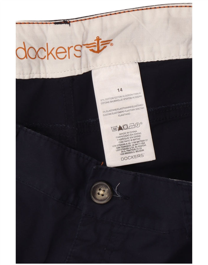 DOCKERS Womens Bermuda Shorts US 14 XL W34  Navy Blue Cotton
