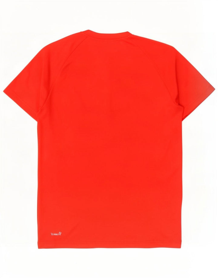Adidas Mens Climalite T-Shirt Top Large Red Polyester