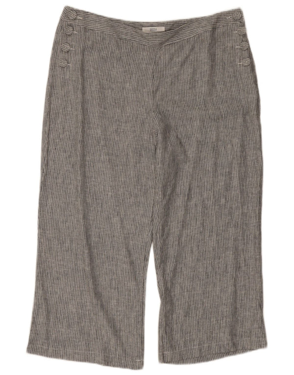 Marks & Spencer Womens Capri Trousers UK 16 Large W34 L20 Navy Blue