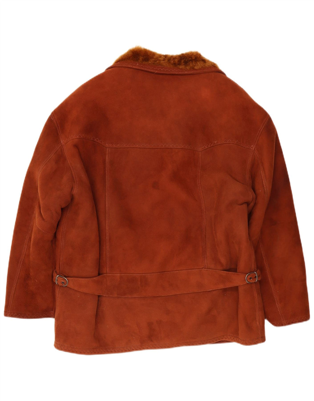 Vintage Mens Shearling Jacket UK 38 Medium Brown