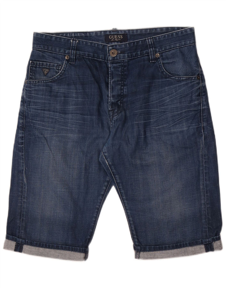 Guess Mens Denim Shorts W31 Medium Blue Cotton