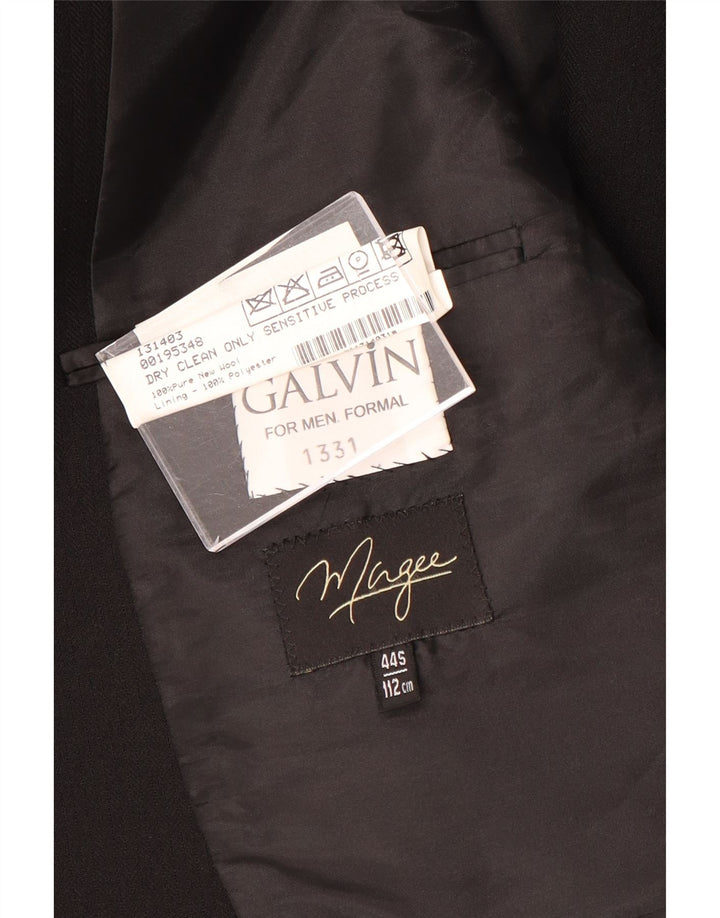 Magee Mens Tailcoat Blazer Jacket UK 44 XL Black Wool